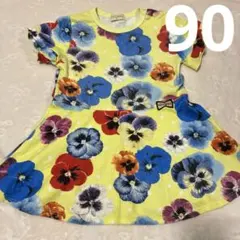 trois lapins 花柄 半袖ワンピース 90サイズ