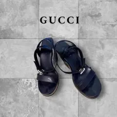 GUCCI レザーストラップブサンダル 37 1/5　24.5㎝相当 GUCCI レザーストラップブサンダル 37 1/5 24.5㎝相当 - メルカリ