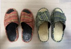 【組合せ自由】2足セット 健康スリッパ Ｍサイズ レッド、Ｌサイズ　ブルー