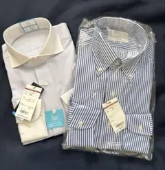 オリヒカ ブルー ストライプ シャツ 2枚セット 新品