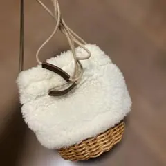IENA購入　バグマティ　ムートンボア巾着カゴバッグ　羊毛
