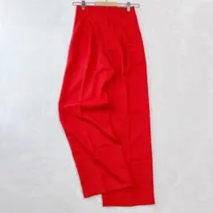 ジーユー スラックス ワイド レッド M ハイウエスト 美脚 映えカラー 人気