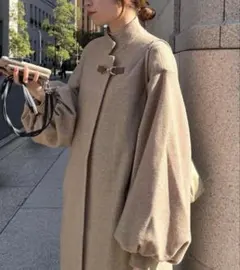 Acka stand collar wool coat(beige)