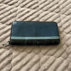 COACH コーチ 長財布 ラウンドジップ ネイビー