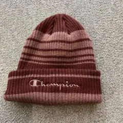 Champion チャンピオン ニット帽 ボーダー ワインレッド