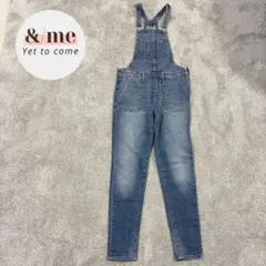 美品　オールドネイビー　デニムサロペット　オーバーオール　細身　ブルー