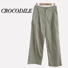 CROCODILE 【M】 カジュアルパンツ シンプル パステルカーキ おしゃれ