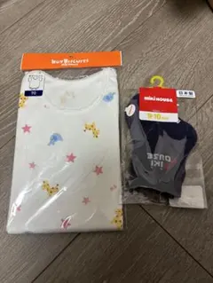 HOT BISCUITS シャツ肌着 70 & ミキハウス 靴下 9-10cm