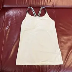 150cm★GU パット付きキャミソール 紐ロゴ タンクトップ ダンス衣装