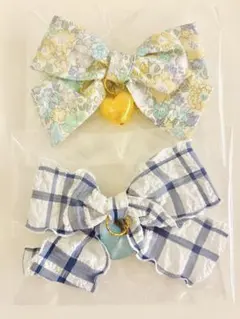 新品未使用 ハンドメイド リバティ ヘアゴム リボンヘアアクセサリー2個セット