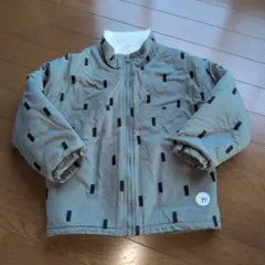 カーキ ジップアップジャケット フリース内張り