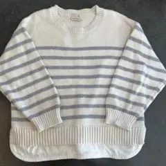 ストライプセーター Mサイズ 白とグレー