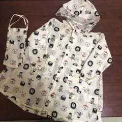 ムージョンジョン キッズ レインコート 動物柄 収納袋付き M 110cm