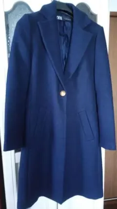 ZARA ネイビー ロングコート Sサイズ