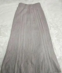 GRL/ プリーツ ニット / ロングスカート / グレー　S