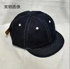 アンパイアキャップ ベースボールキャップ ショートブリム デニム 帽子 古着