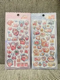 新品未使用　正規品　星のカービィ プチドロップシール　ピンク ブルー ２枚セット