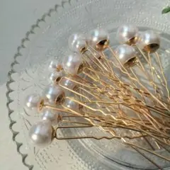 パールUピン ヘアピン 髪飾り 卒業式 入学式 結婚式 髪留め ゴールド 上品
