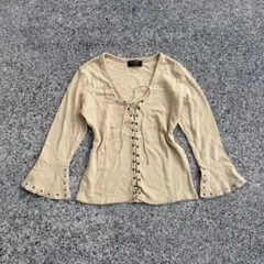 一点物　y2k 00s vintage flare studs tops