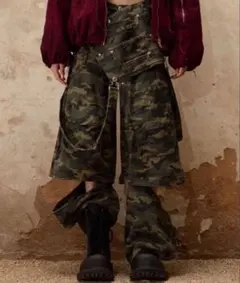 PERSONSOUL 迷彩サロペットパンツ PERSONSOUL 迷彩サロペットパンツ パーソンソウル迷彩オーバーオール