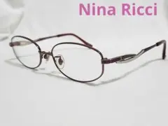 正規レア ニナリッチ ロゴ オープンクロスアート ラメ メタルアイウェア 赤紫系