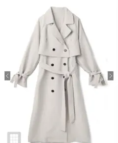 ベージュ ダブルブレスト ロングコート