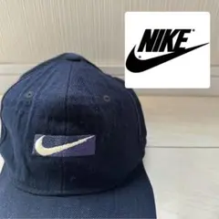 【90s】NIKE キャップ 帽子 紺 緑