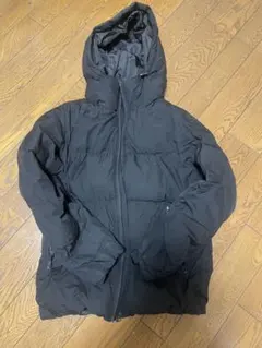 GU ジーユー ジャケット ダウン風 フード付き ブラック S