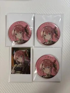 倉持めると SitR福岡 チェキ風カード 缶バッジセット