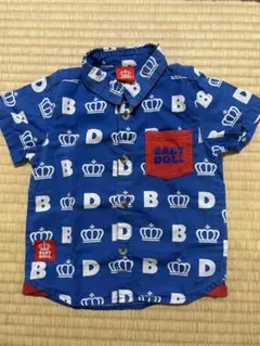 BABYDOLL 半袖シャツ 王冠柄 ブルー 90
