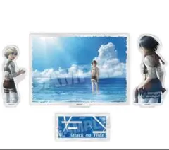 進撃の巨人　ジオラマアクリルスタンド　エレン　アルミン　ミカサ