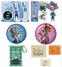 ハッピーくじ ズートピア2 アクスタ 缶ミラー ステッカー マルチケース 7点