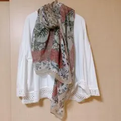 スタディオクリップ　ショール　花柄　ピンク