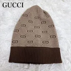 【美品】GUCCI グッチ GG柄 ビーニー ニット帽のサムネイル