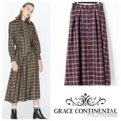 チェックフレアスカート