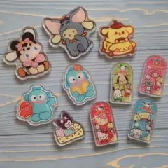 キャラクターアクリルパーツ10個セット　プラバン デコパーツ