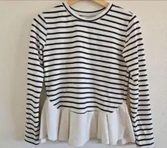 ボーダー ペプラムカットソー