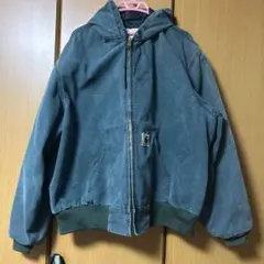 青緑色 フード付き ジャンパー