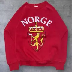 90s USA製 Fruit of the Loom ロゴスウェット 赤 M