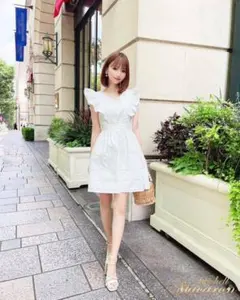 ミシェルマカロン ♡ コットンミニワンピース ホワイト 白 XS 美品