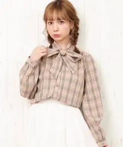 INGNI チェック柄 リボン 付きシャツ Mサイズ イング