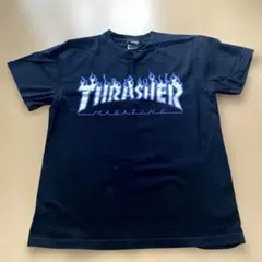 【人気】THRASHER フレイムロゴ Tシャツ M 黒