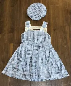 110 120 H&M ツイード ワンピース 帽子セット 卒園式 入学式