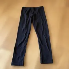 無印良品　リブ編みレギンス　あったか綿　黒