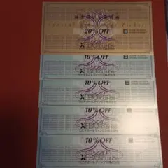 ゼビオ株主優待券 20%・10%割引券