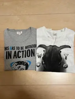 DIESEL Tシャツセット Lサイズ グレー ホワイト【2枚セット】