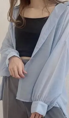 【美品】ドロップショルダーシアーシャツ