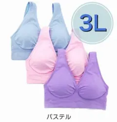 ブラジャー 3枚セット　3Ｌ ピンク ブルー パープル　青　XXL ノンワイヤー