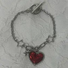 ハートxスターチェーンブレスレット Y2Kフェアリーグランジウィッシュコア