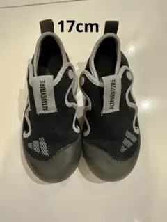 美品アディダス 17cm 水陸両用メッシュシューズ ブラック